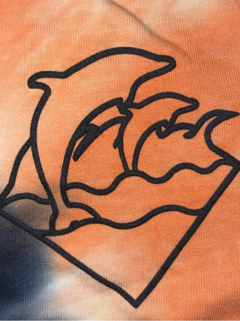 Pink Dolphin Tie-Dye Orange & Black Drawstring Shorts - Picture 3 of 3